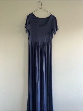 Daily Ritual Navy Scoop-Neck Maxi Dress